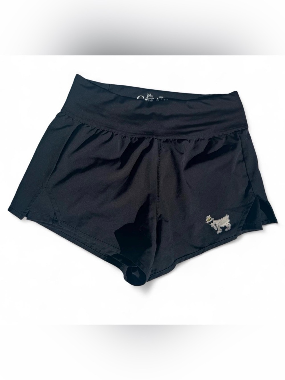 GOAT USA Women’s black athletic shorts with  build-in shorts. Size: S